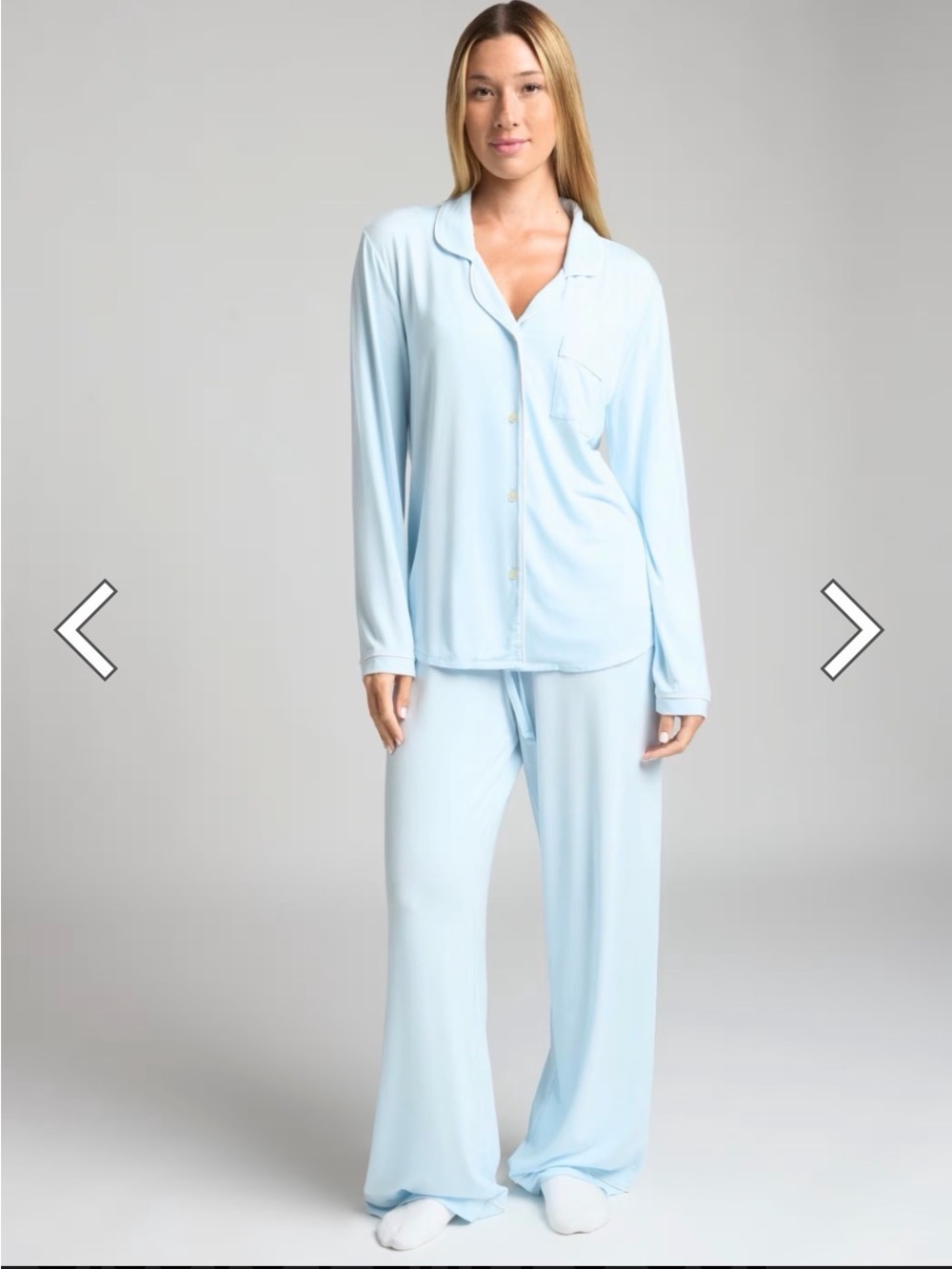 Everyday Cozy Light Blue Women's Long-Sleeve Pajama Set
